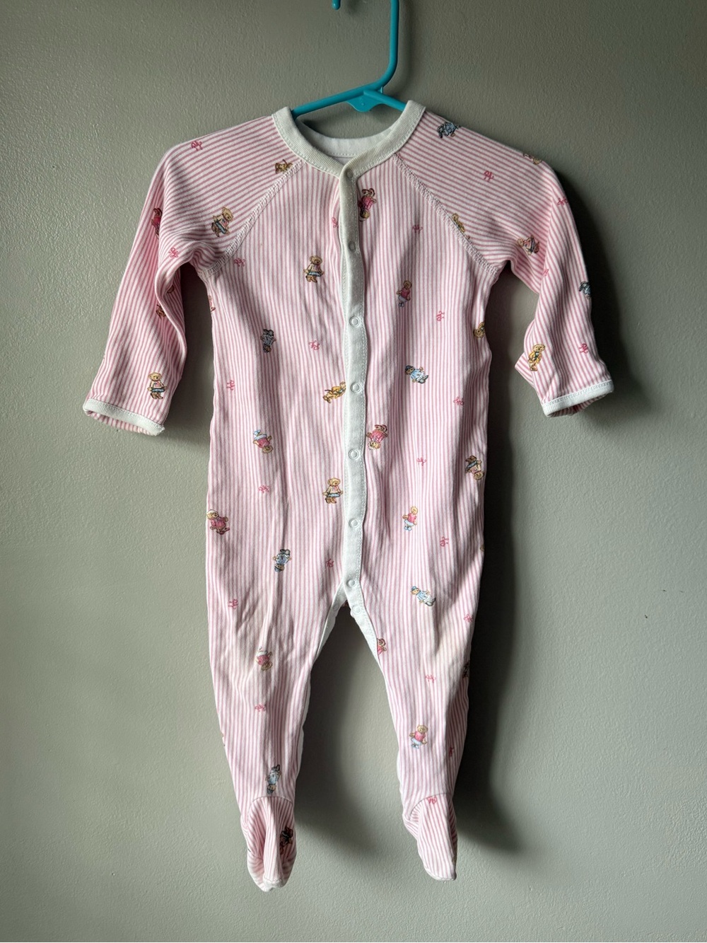 Ralph Lauren Baby Girl Bear Onesie Pajamas 9 months